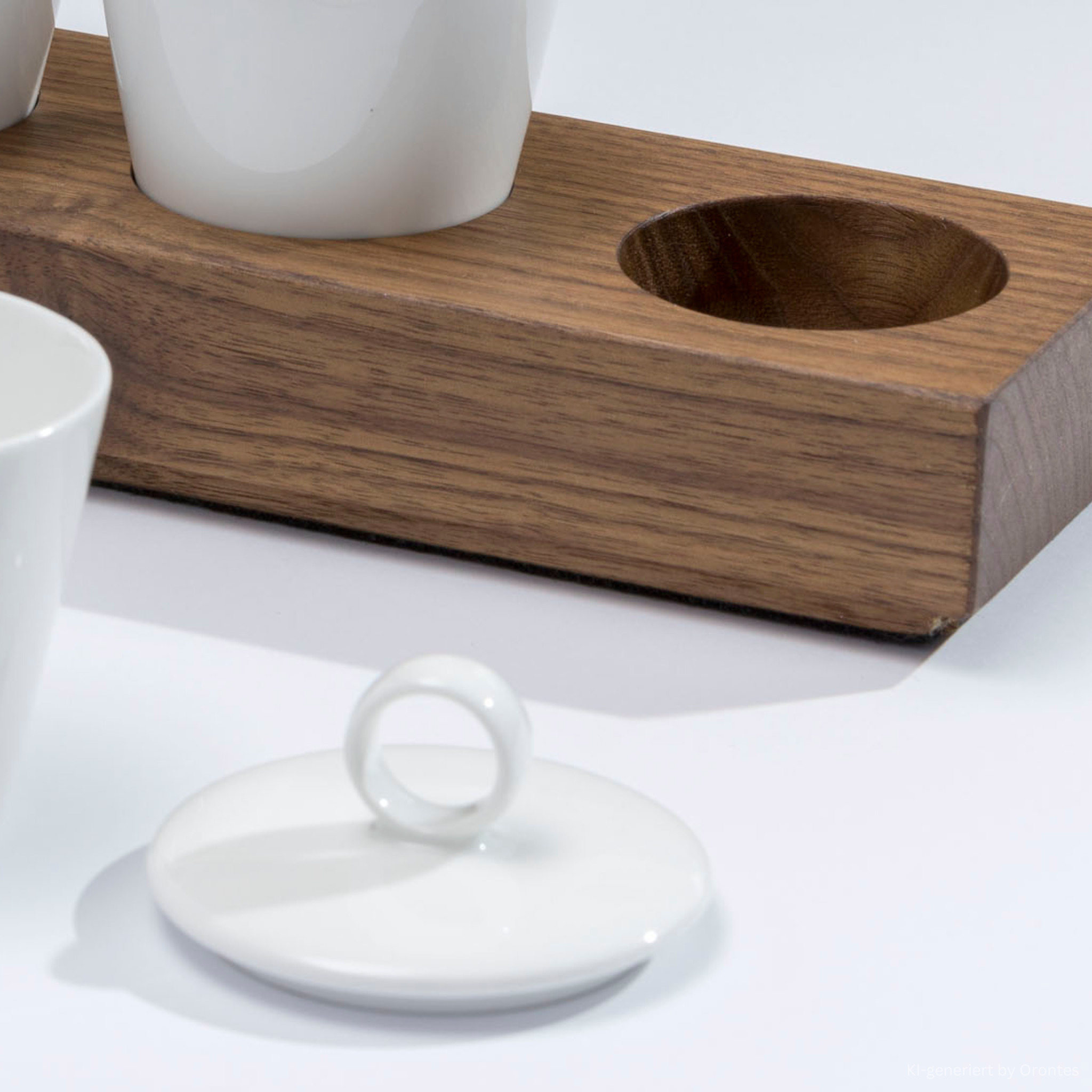 Menagen mit Porzellanschalen und Deckel