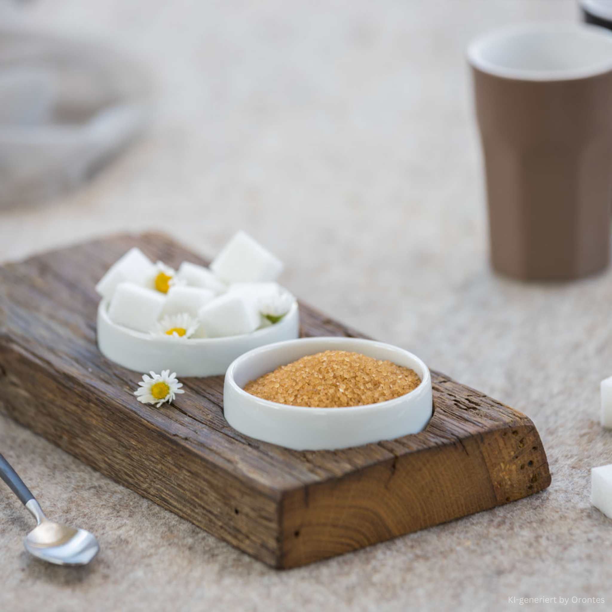 Menagen mit Porzellanschalen - Der „schwebende“ Löffel