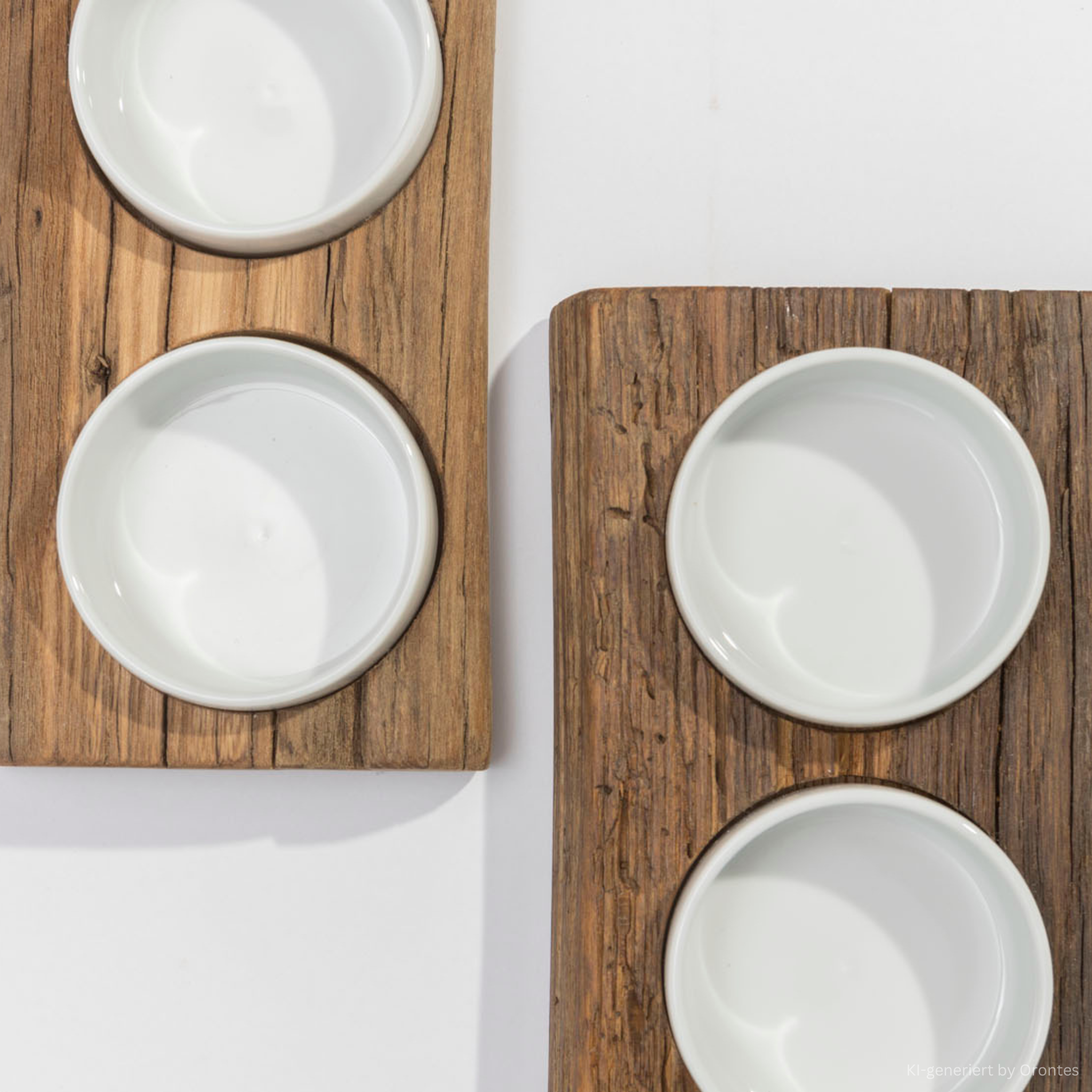 Menagen mit Porzellanschalen - Der „schwebende“ Löffel