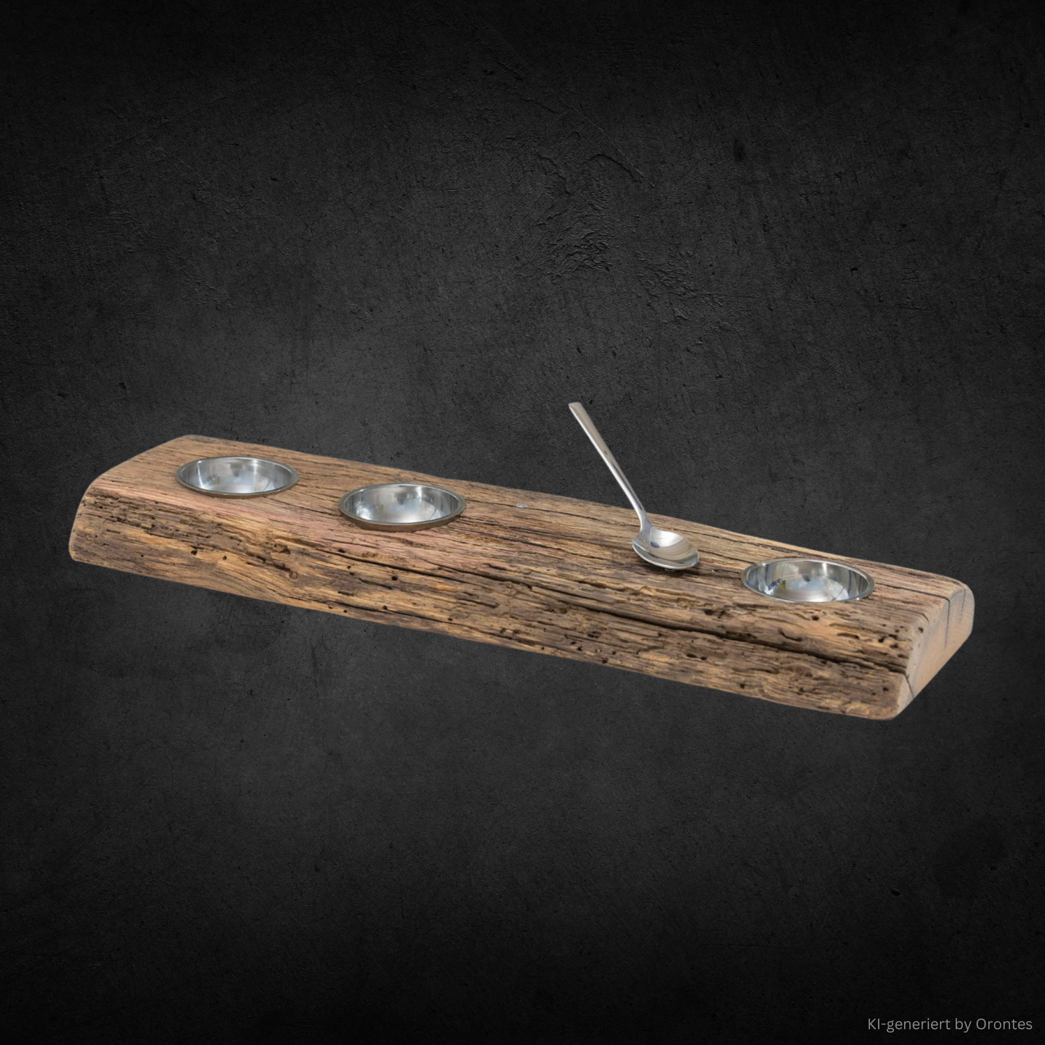 Menagen mit Edelstahlschalen - der „schwebende“ Löffel